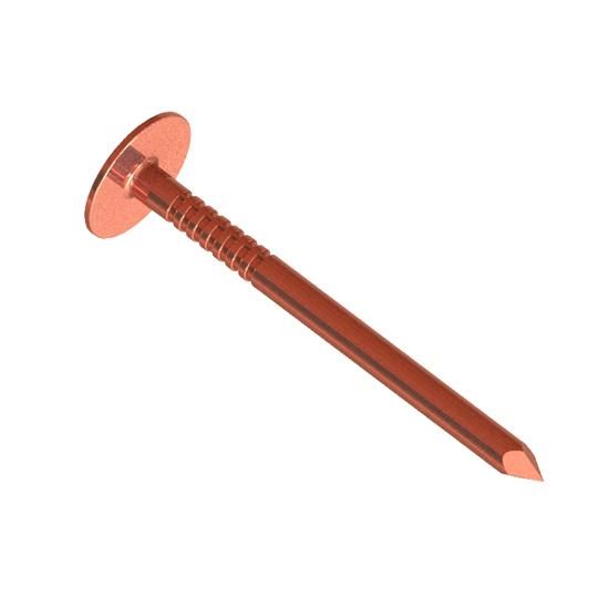 1" (2d) Copper Smooth Shank Roofing/Slating Nails - 25 Lb. Carton