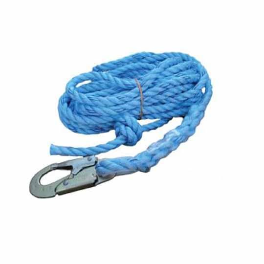 5/8" x 50' Blue Lifeline Rope with Snap Hook