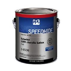 (6-650XI) Speedhide&reg; Exterior 100% Acrylic Latex Flat with Pastel Base - 5 Gallon Pail