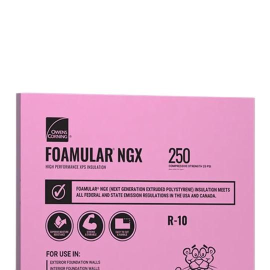 2" x 4' x 8' FOAMULAR&reg; NGX&trade; 250 Scored Square Edge (SSE) Extruded Polystyrene (XPS) Rigid Foam Insulation