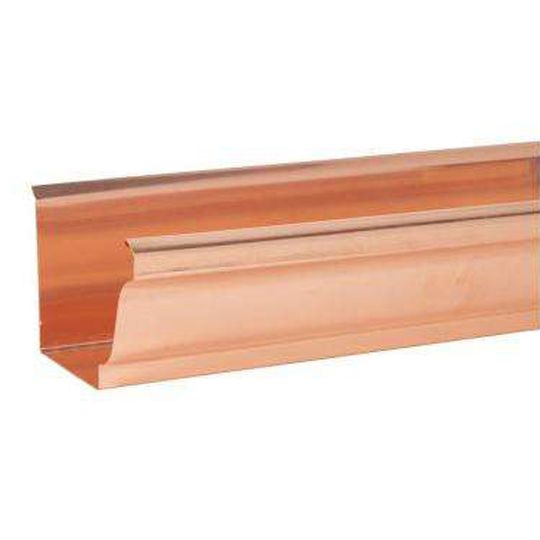 Berger Building Products 16 Oz. 5" x 10' K-Style Copper Gutter Straight Back