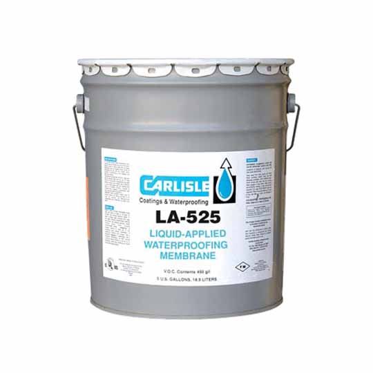 Carlisle Coatings & Waterproofing 525-H Horizontal Liquid-Applied Waterproofing Membrane - 5 Gallon Pail Black
