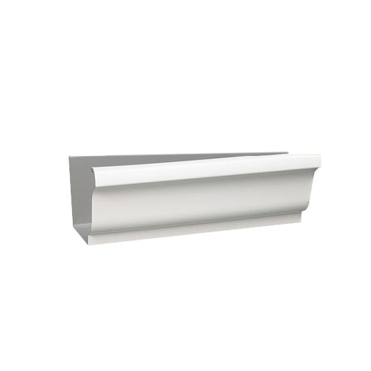 Berger Building Products .032" x 5" x 26' K-Style Painted Aluminum Gutter Hemback High Gloss White