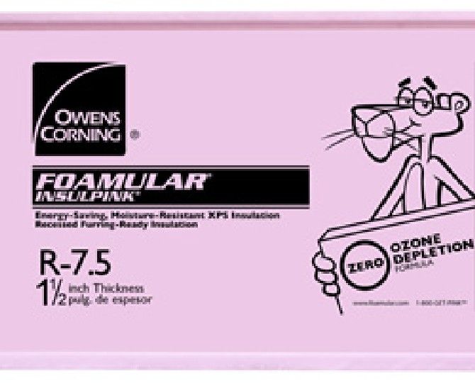 Owens Corning 1.0" x 48" x 96" Tongue & Groove Pink Board