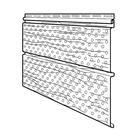 KP Building Products 10" Vent Perforated Woodgrain Double 5" Vinyl Soffit Slate