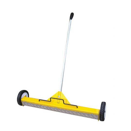 C&R Manufacturing 30" Releasable Magnet Sweeper with Treat Plate Yellow