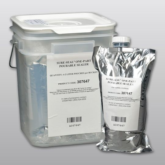 Carlisle SynTec Sure-Seal&reg; EPDM One Part Pourable Sealer Bucket of Four 1/2 Gallon Pouches Black