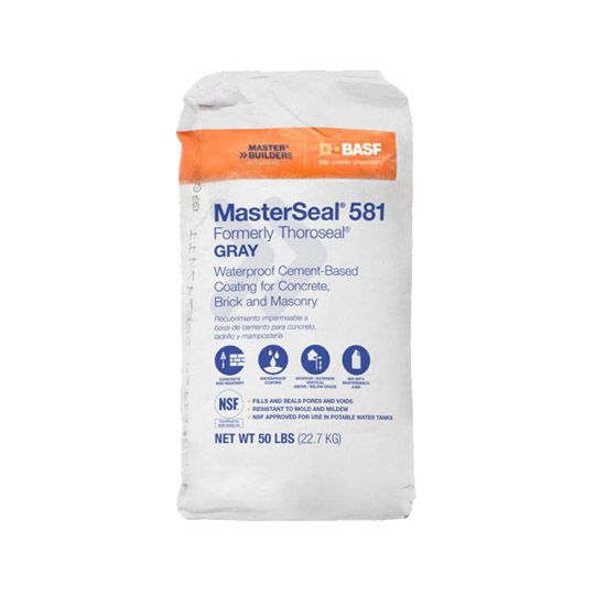 BASF MasterSeal&reg; 581 Waterproof Cement-Based Coating - 50 Lb. Bag Grey