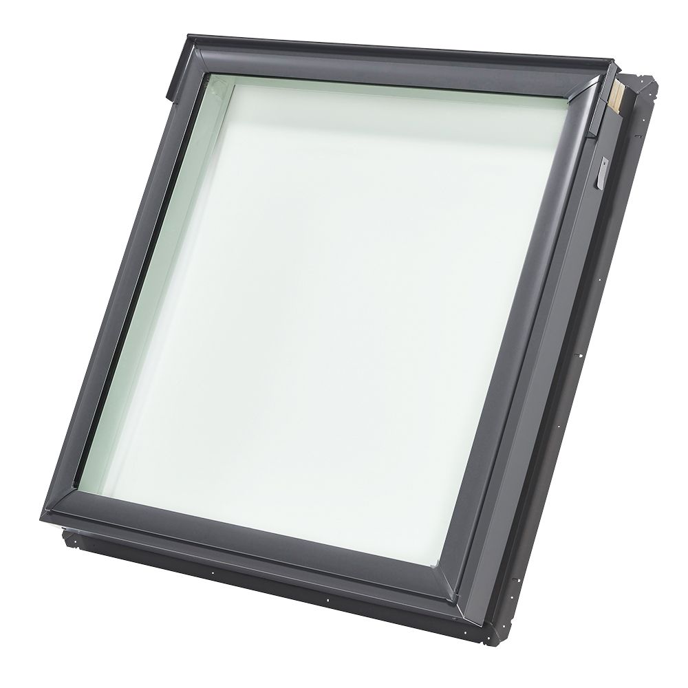Velux 22-1/2" x 45-3/4" Fixed Deck-Mounted Skylight with Aluminum Cladding & Laminated Low-E3 Glass Stain Grade Wood