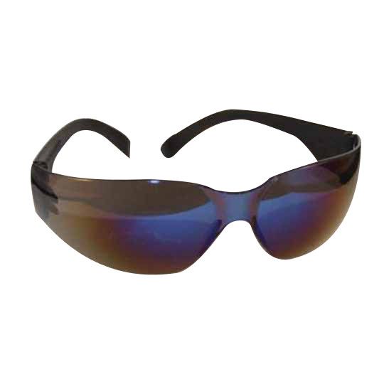 C&R Manufacturing Storm Safety Glasses Black Frame/Blue Mirror Lens
