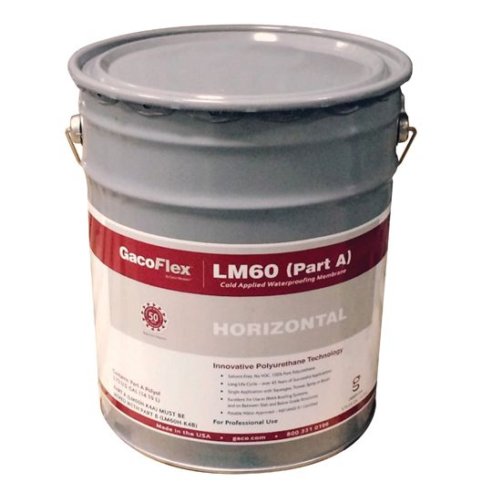 Gaco Western GacoFlex&reg; LM60V Liquid Applied Polyurethane Elastomeric Membrane - 5 Gallon Kit Black
