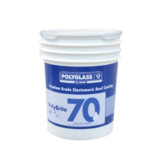 Polyglass PolyBrite&reg; 70 Premium Grade Elastomeric Roof Coating 50 Gallon Drum White