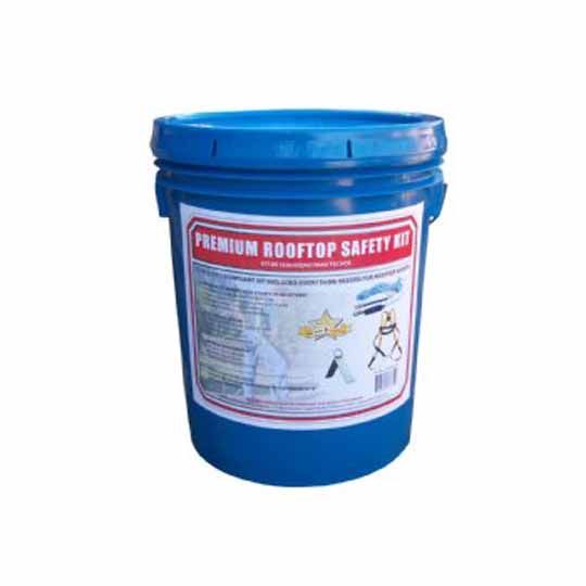 C&R Manufacturing Safety Kit in a Bucket with Reusable Peak Anchor Blue