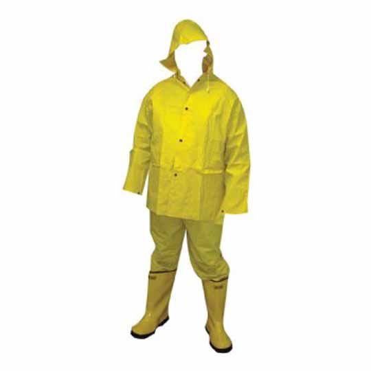 C&R Manufacturing Hi-Vis Water Proof 3-Piece Rain Suit - Size Large Yellow