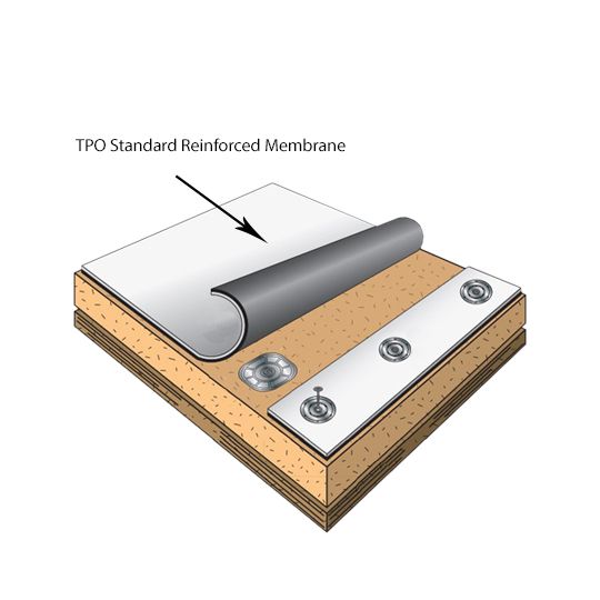 WeatherBond 60 mil 6' x 100' TPO Standard Reinforced Membrane Grey