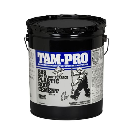 TAMKO TAM-PRO 803 Wet or Dry Surface Plastic Roof Cement - Winter Grade - 5 Gallon Pail