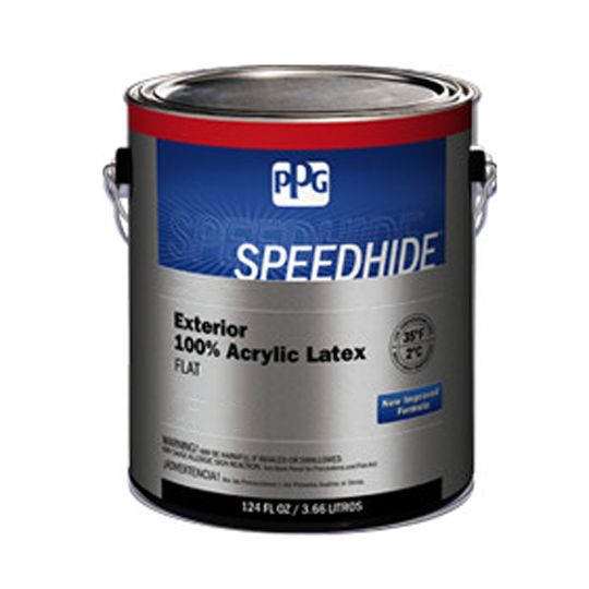 PPG Industries (6-653XI) Speedhide&reg; Exterior 100% Acrylic Latex Flat with Ultra Deep Base - 5 Gallon Pail