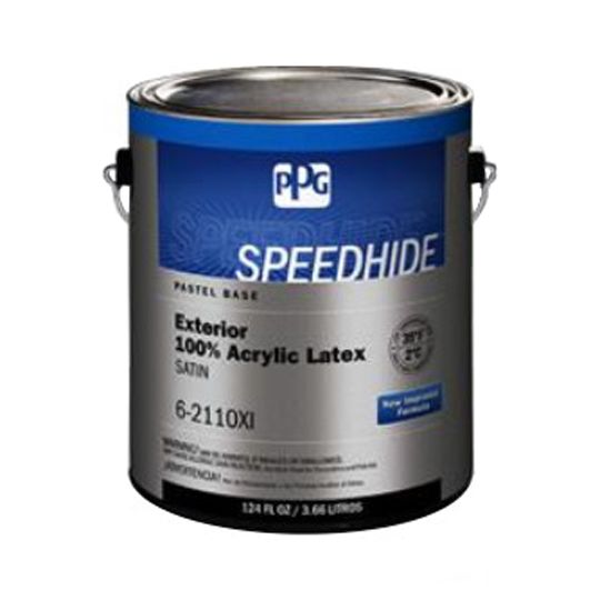 PPG Industries (6-2110XI) Speedhide&reg; Exterior 100% Acrylic Latex Satin with Pastel Base - 5 Gallon Pail