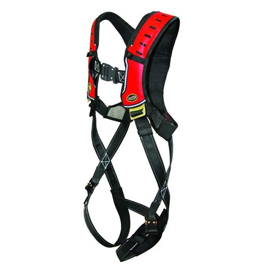 Guardian Fall Protection Pass-Thru Chest & Legs Harness - Size M-XL Red/Black