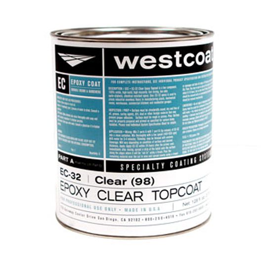 Westcoat Specialty Coating Systems EC-32 High Build Epoxy Topcoat - 1.5 Gallon Kit Clear