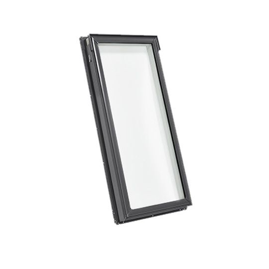 Velux 14-1/2" x 45-3/4" Fixed Deck-Mounted Skylight with Aluminum Cladding, Laminated Low-E3 Glass & White Solar Light Filtering Blind White