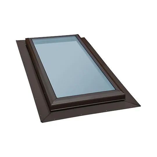 Kennedy Skylights 22-1/2" x 22-1/2" Self-Flashing Fixed Tempered Glass Skylight with 6" Curb & White Wood Interior