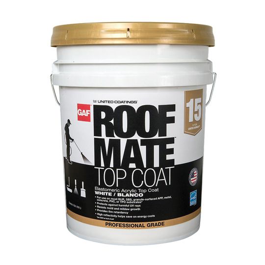 GAF United Coatings&trade; Roof Mate&trade; Top Coat 5 Gallon Pail White
