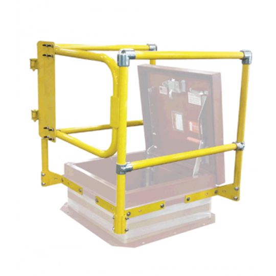 TRI-BUILT 36" x 30" Roof Hatch Safety Railing with Front Gate Yellow