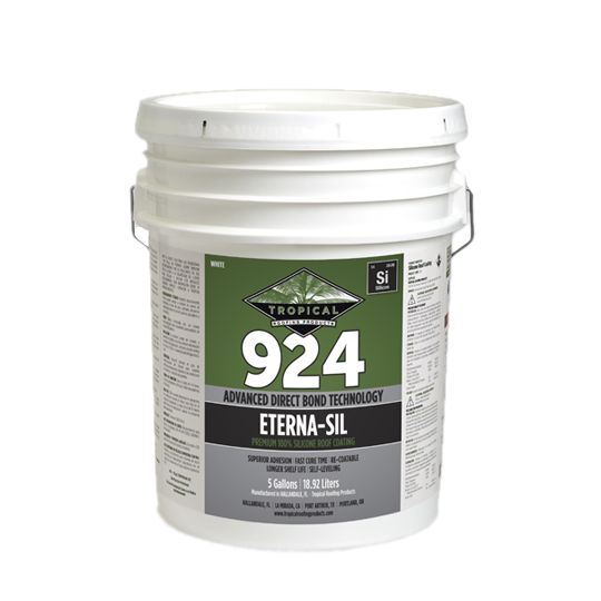 Tropical Roofing Products 924 ETERNA-SIL Premium 100% Silicone Roof Coating - 5 Gallon Pail White