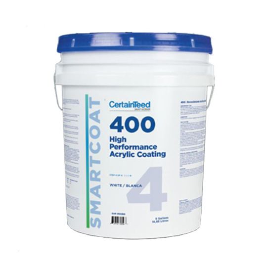 CertainTeed Roofing SMARTCOAT&trade; 400 High Performance Acrylic Coating - 5 Gallon Pail White