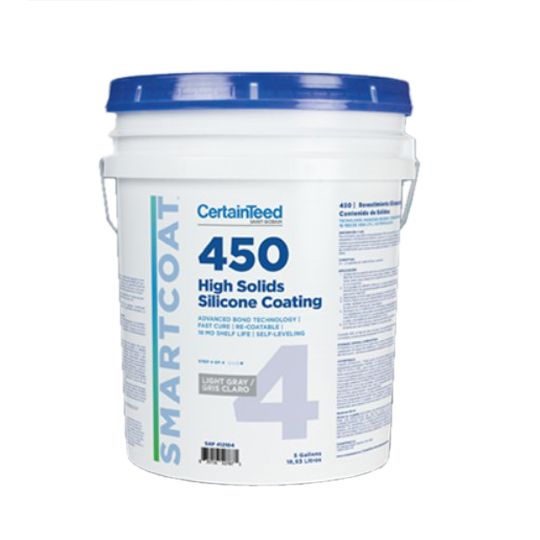 CertainTeed Roofing SMARTCOAT&trade; 450 High Solids Silicone Coating - 5 Gallon Pail Light Grey
